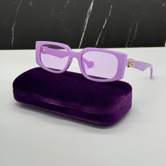 NEW GG1534S 004 GUCCI VIOLET SQUARE WOMEN SUNGLASSES GUCCI - Picture 1 of 11